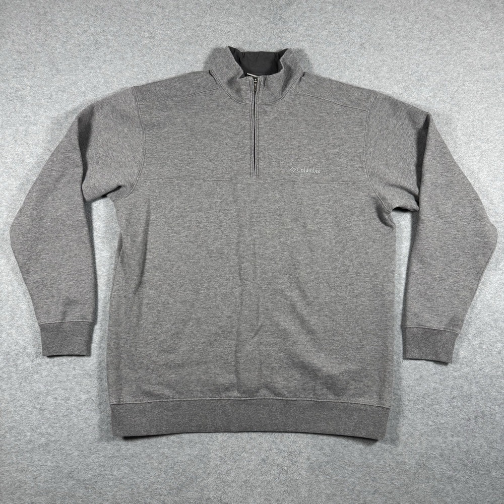 Columbia Sportswear XL Gray Quarter Zip Pullover Sweatshirt Fleece Outdoor